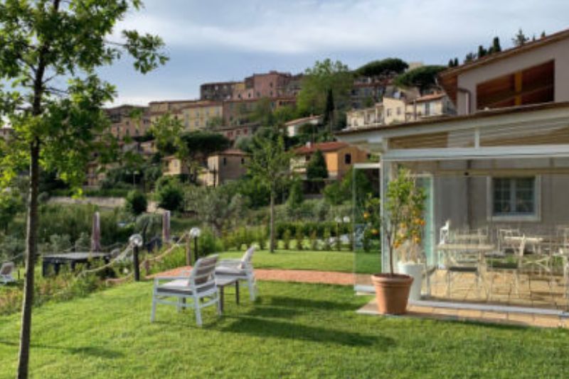 Accommodation garden with view