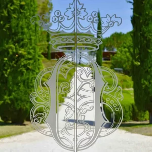 Gate at the entrance of Ornellaia Wine Estate