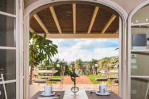 View of hills and ocean from the dining room